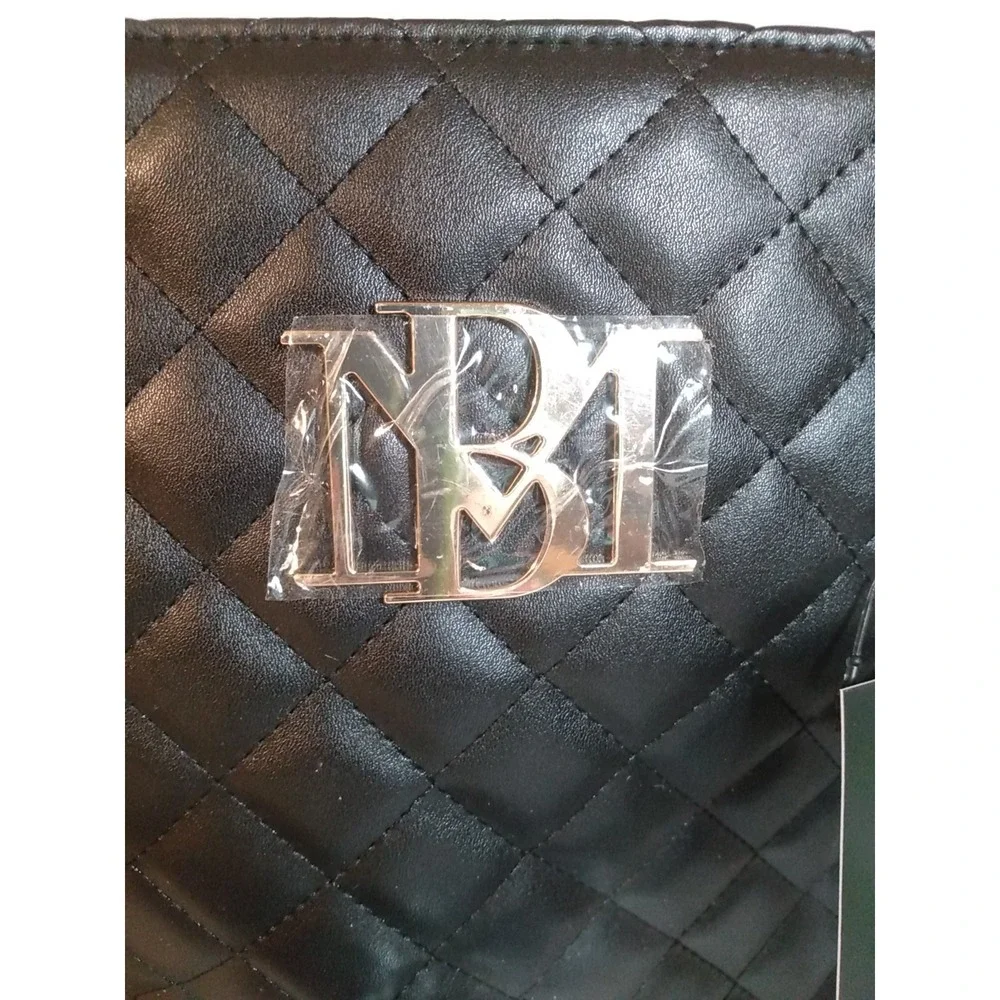 Badgley Mischka BMH-108 BLACK Quilted Chain Strap Bag Tote NWT MSRP $129 Pretty!